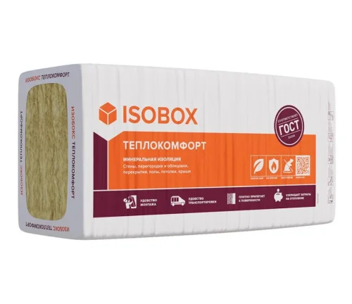 Теплоизоляция ИЗОБОКС 38 P Теплокомфорт 1200-610-100 6пл 1уп 0,4392м3 4,392м2 40уп пал 143936