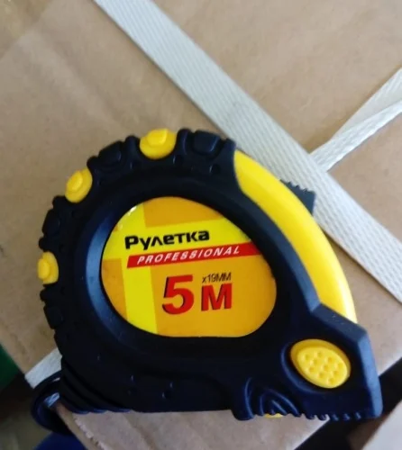 Рулетка 5м 19мм обрезиненный корпус фиксация Spark Lux автостоп магнит  1 12