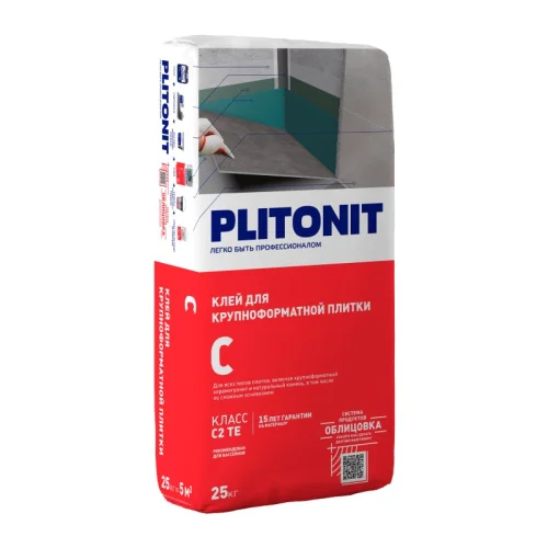 Клей для крупноформатной плитки и керамогранита Plitonit  С , 25 кг 1 48