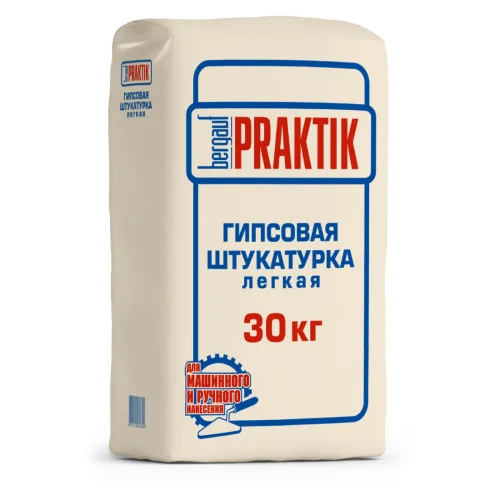 Штукатурка гипсовая легкая 30кг Bergauf Praktik  1 49