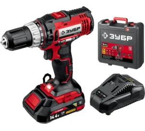 Дрель-шуруповерт аккумуляторная Зубр ДШЛ-145-21 14,4В, 1 АКБ, в кейсе