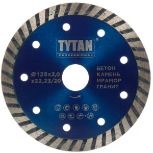 Диск алмазный отрезной 125х2,0х22,23/20мм по бетону TYTAN Professional 45567 *1
