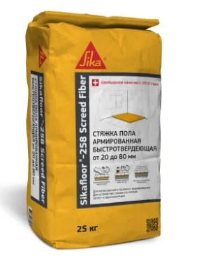 Стяжка для пола Sika floor-258 Screed Fiber 20-80мм 25кг Стяжка для пола Sika floor-258 Screed Fiber 20-80мм 25кг