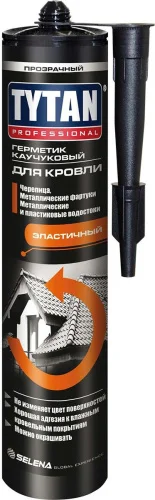 Герметик каучуковый д кровли  Professional прозрачный 310мл 19051 91455 (Tytan)  12 120 (-30)