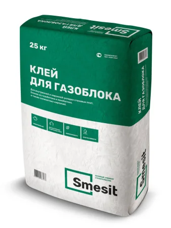 Клей для газоблока Smesit 25кг  1 48
