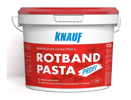 Шпатлевка готовая финишная Ротбанд Паста ПРОФИ 5кг ведро  KNAUF 1уп=120шт