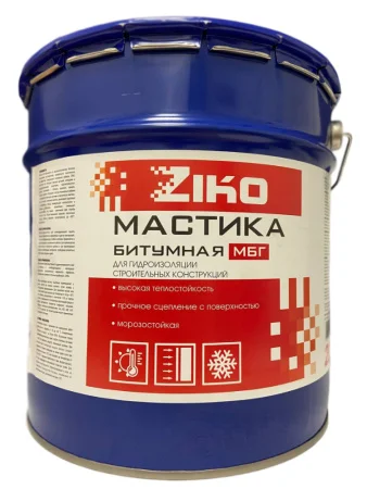 Мастика Битумная Гидроизоляционная МБГ ZIKO 20кг (ХозДвор)  33