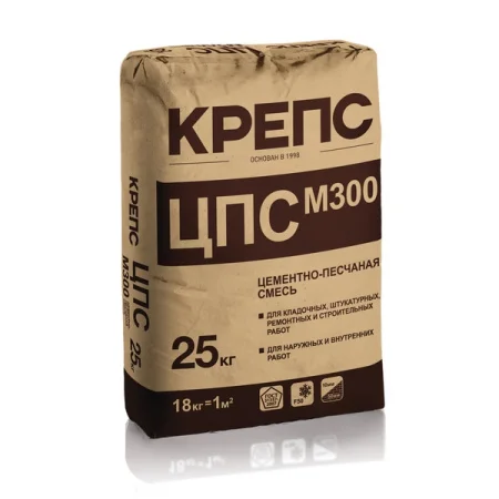 Смесь цементно-песочная КРЕПС М-300 25кг Зимняя