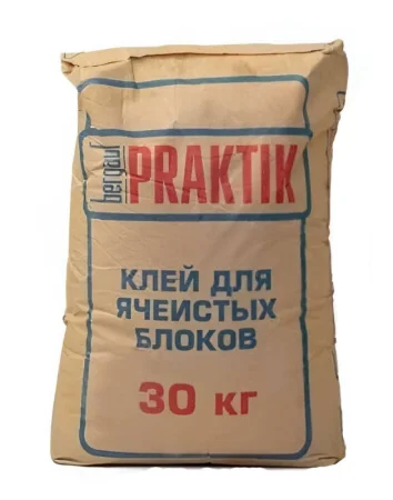 Клей для ячеистых блоков 30кг Bergauf Praktik 1уп=48шт