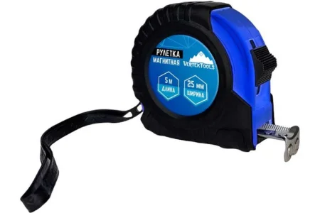 Рулетка 5м 25мм обрезиненный корпус фиксатор VertexTools 3120-05-25  1 10