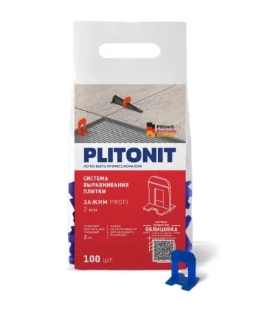 Система выравнивания плитки - Зажим SVP-PROFI 2,0мм (упак 100шт) Н008264 PLITONIT *1