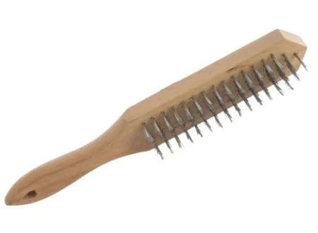 Щетка 5-рядная проволочная стальная деревянная рукоятка РемоКолор 11-1-005