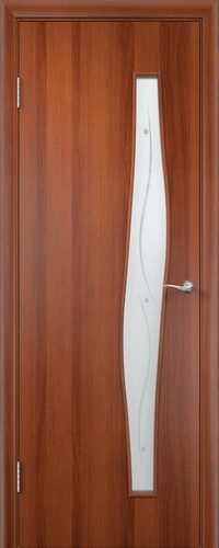 Полотно дверное стекло ДОФ Волна Итальянский орех (темн) 900*2000