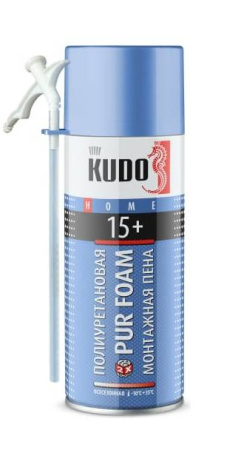 Пена монтажная бытовая полиуретановая всесезонная  KUDO HOME 15+ 520 мл (KUPH05U15+) *1/12/1008