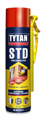 Пена монтажная всесезонная STD ЭРГО Professional 500мл 21345/16418 (Tytan) *12 (-9)
