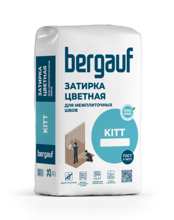 Затирка белая на цементной основе 25кг Kitt Bergauf 1уп=56шт