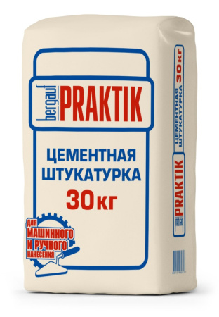 Штукатурка цементная для наружных работ 30кг Bergauf Praktik 1уп=48шт