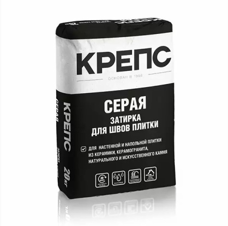 Затирка на цементной основе Крепс Серая 20 кг